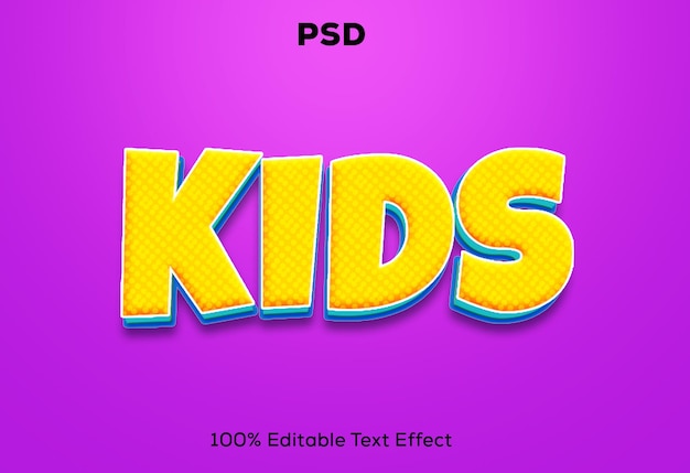 Dziecko 3d edytowalny efekt tekstowy z tłem