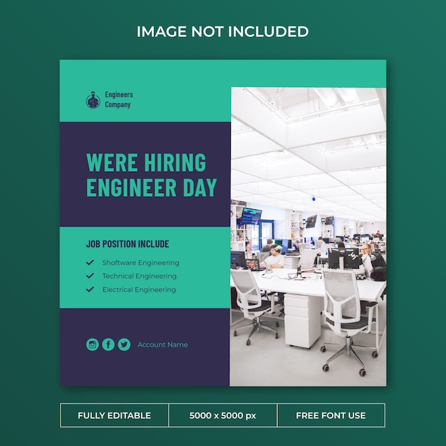Dzień Inżyniera Instagram Post Szablon Mediów Społecznościowych