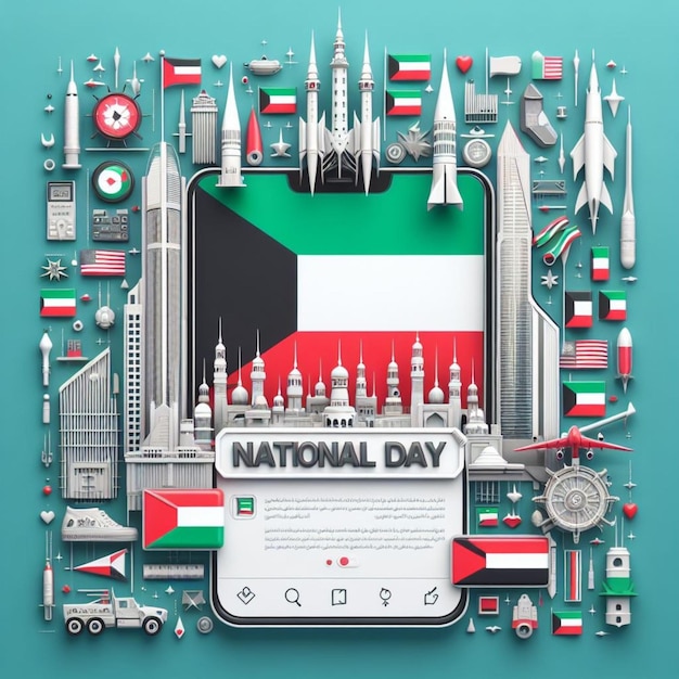 Dzień Narodowy Kuwejtu 2024 Psd Post W Mediach Społecznościowych