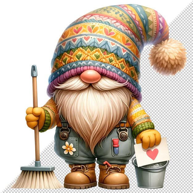 PSD dzień ojca gnomów akwarel clipart ilustracja