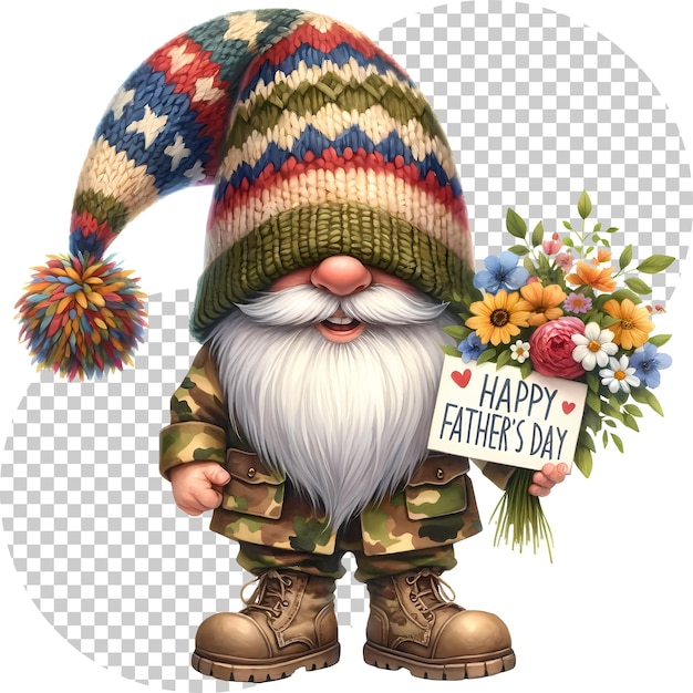 PSD dzień ojca gnomów akwarel clipart ilustracja