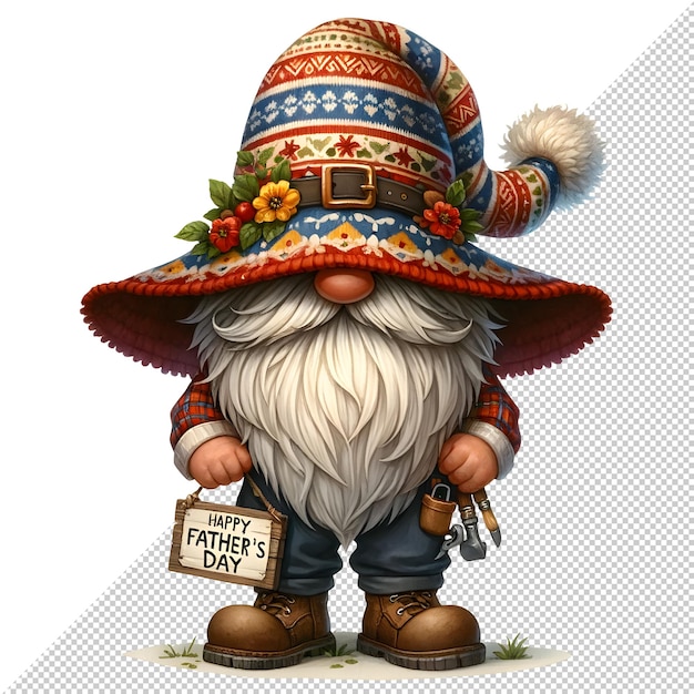 Dzień Ojca Gnomów Akwarelowy Ilustracja Clipart