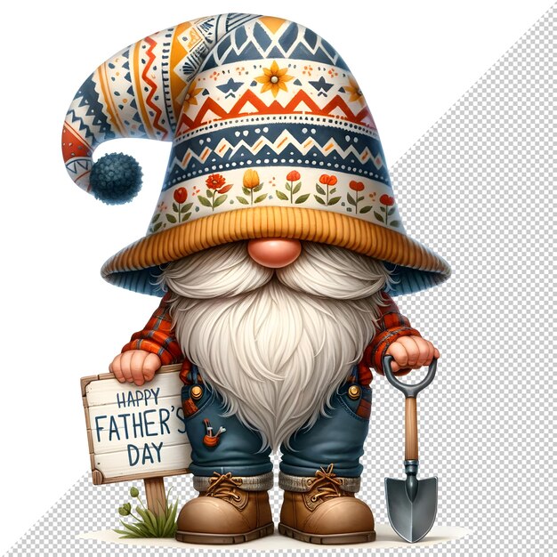 PSD dzień ojca gnomów akwarelowy ilustracja clipart