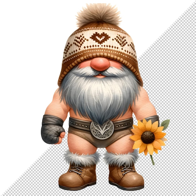 Dzień Ojca Gnomów Akwarelowy Ilustracja Clipart