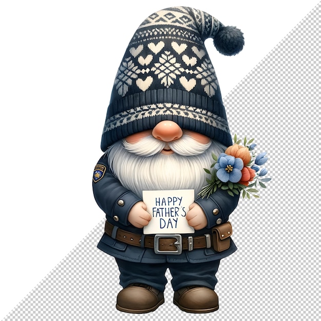 Dzień Ojca Gnomów Akwarelowy Ilustracja Clipart