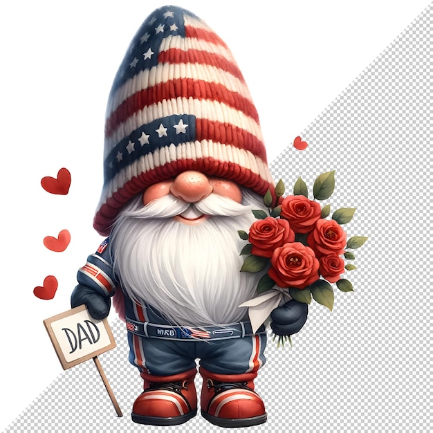 PSD dzień ojca gnomów akwarelowy ilustracja clipart