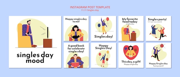 Dzień singli 11.11 sprzedaż kolekcji postów na Instagramie