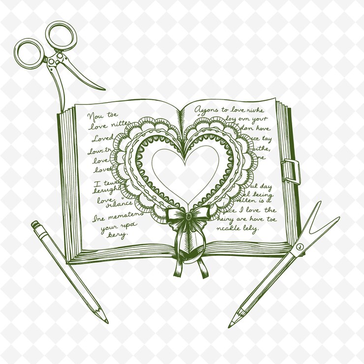PSD dziennik lace heart