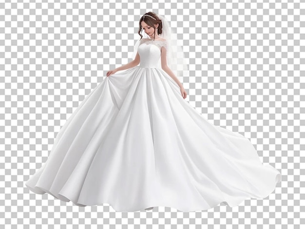 PSD dziewczyna w białej sukience ślubnej i nosi makijaż piękna biała suknia