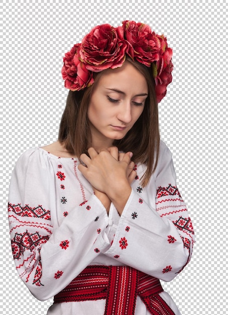 Dziewczyna w ukraińskim garniturze narodowym