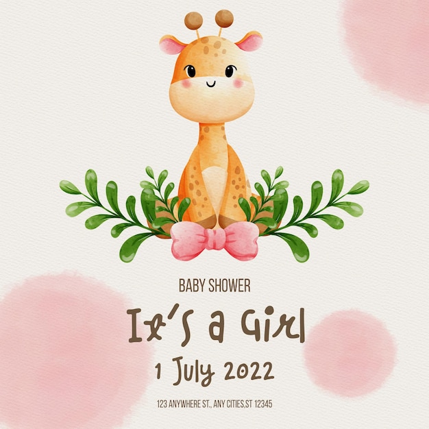 dziewczynka z szablonem zwierząt safari szablon baby shower