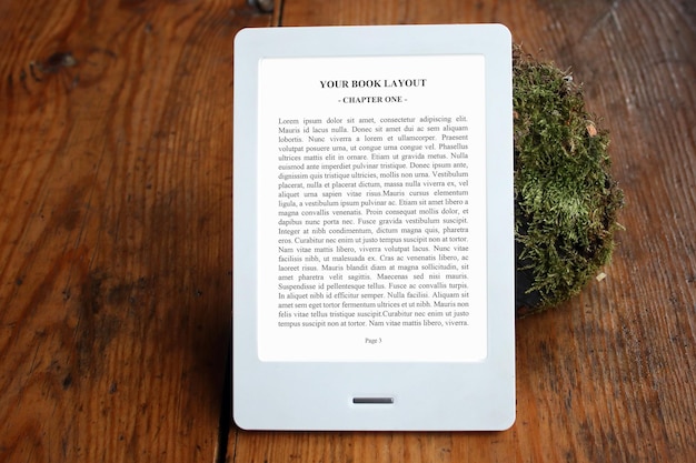 PSD e-book reader mock up, decoratie thuis