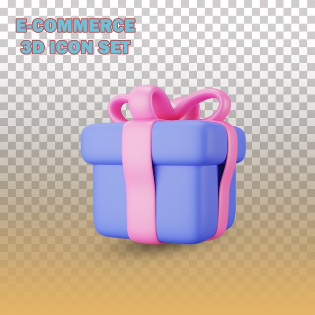 E-commerce 3d icon set gift