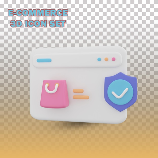 E-commerce 3d icon set  web shop