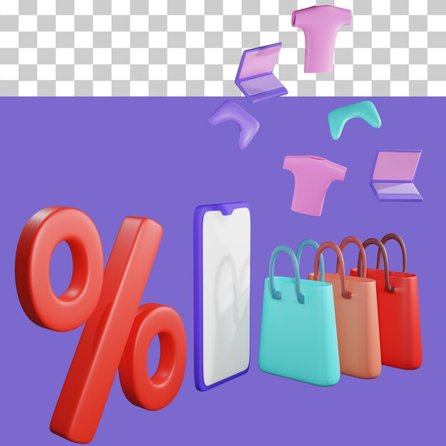 PSD e-commerce 3d illustratie