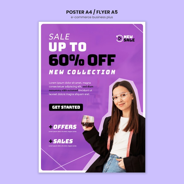 PSD e-commerce business poster template