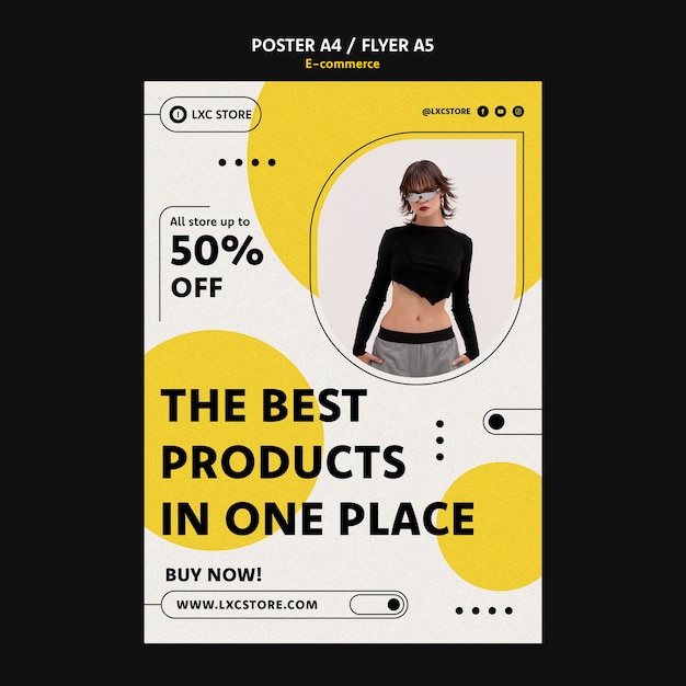 E-commerce concept poster template