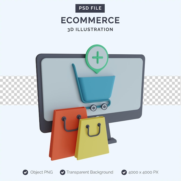 E-commerce Ilustracja 3d