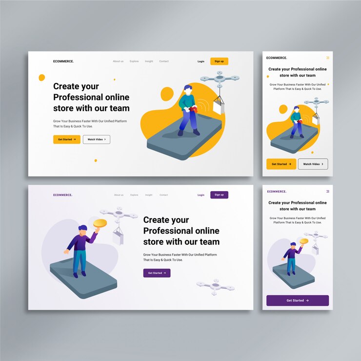 PSD e-commerce landing page template
