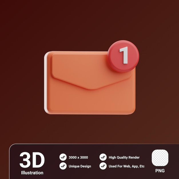 E-handel e-postvarsling 3D-illustrasjon