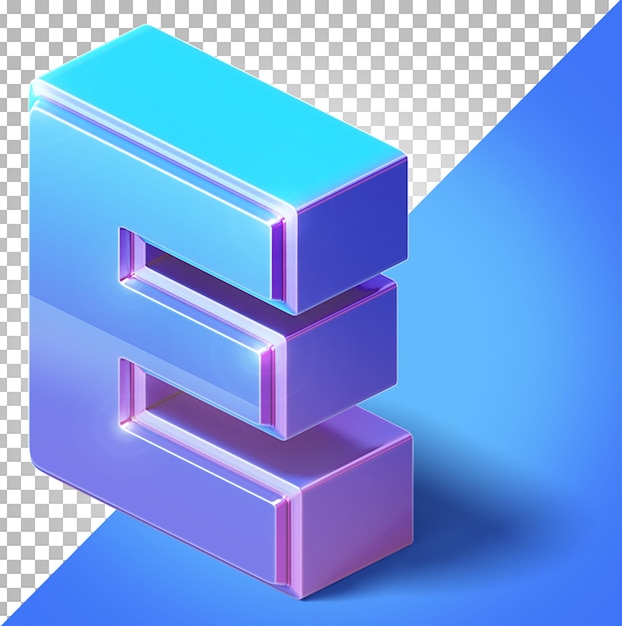 PSD e isometric 3d letter