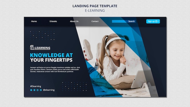 E-learning landing page template design