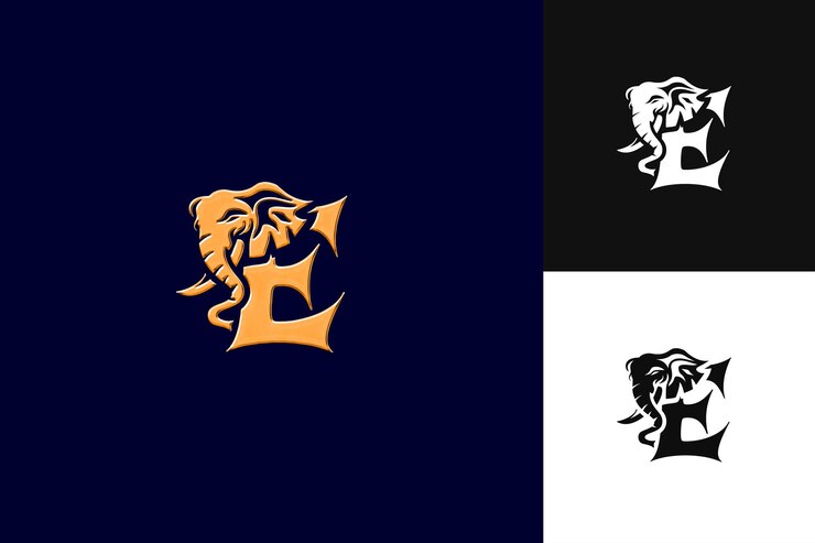 PSD e logo z imperial vibe letter mark logo styl desi ilustracja logo wektorowe projekty