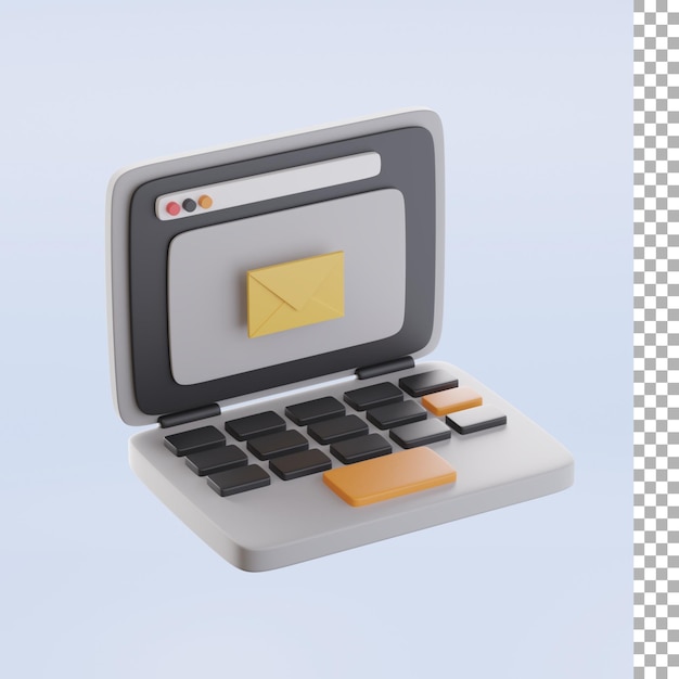 E-mail en laptop 3d illustratie