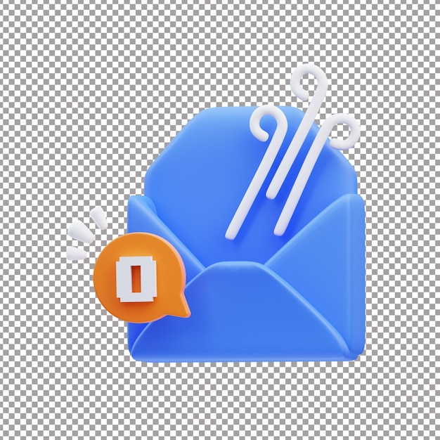 e-mail lege 3d rendering bestand