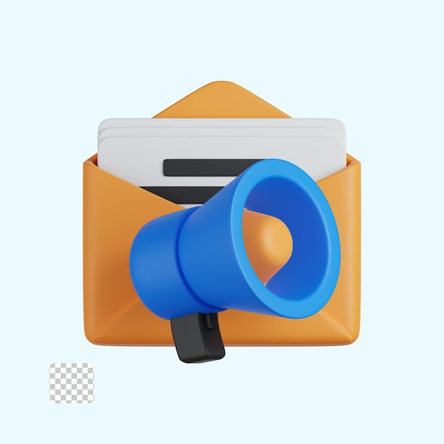 PSD e-mail marketing 3d-pictogram