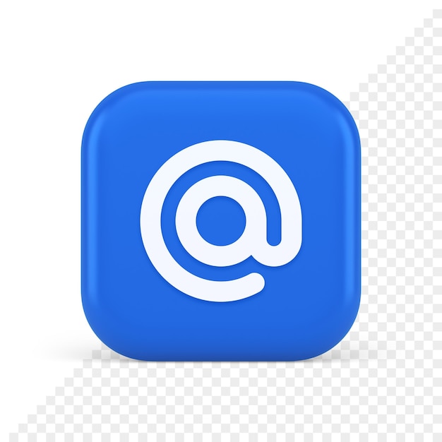 E-mailadres digitale symboolknop internet chatten cyberspace communicatie 3d pictogram