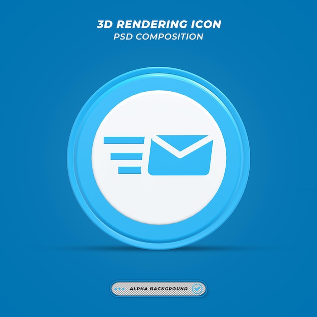 E-mailpictogram verzenden in 3d-rendering