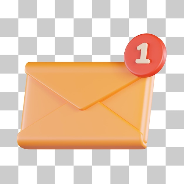 E-mailwaarschuwing 3D-pictogram
