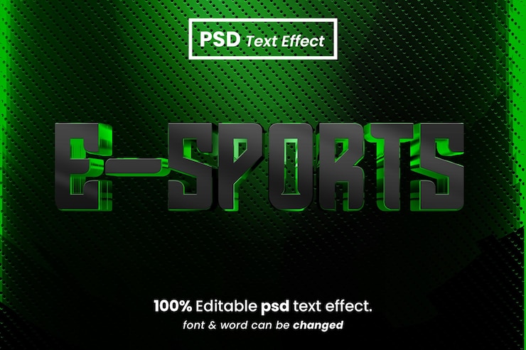 PSD e-sports 3d bewerkbaar teksteffect