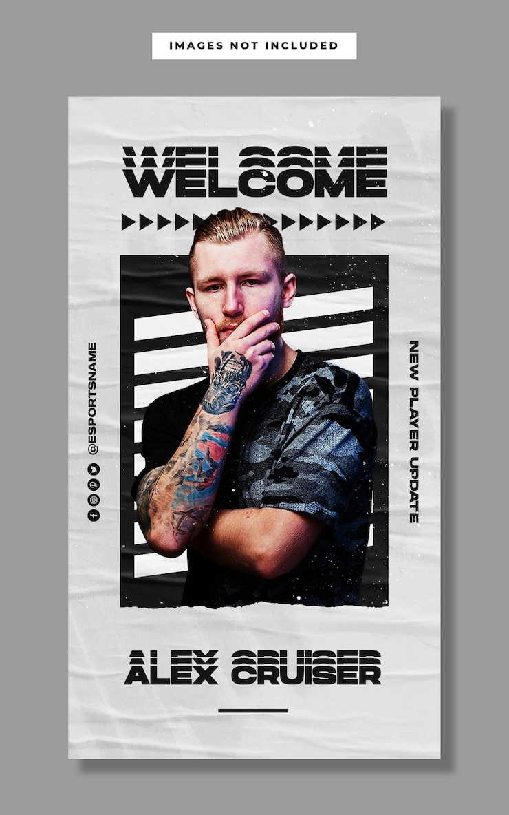 PSD eスポーツの新しいプレーヤープロモーションinstagramストーリーバナーテンプレート