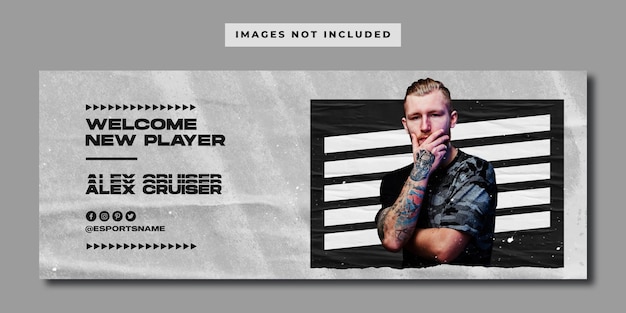 PSD e-sports player social media facebook banner template