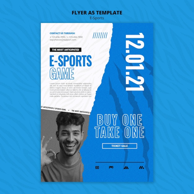 Modello di stampa verticale di e-sport