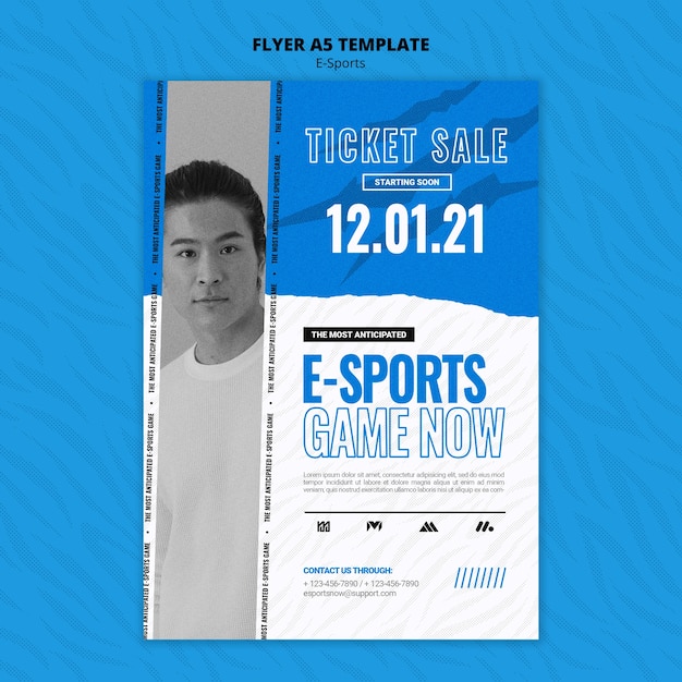 PSD e-sports vertical print template