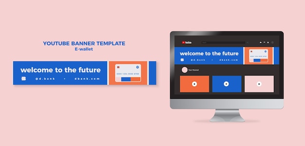 E-wallet youtube banner design template