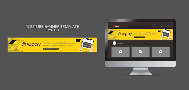 PSD e-wallet youtube banner template