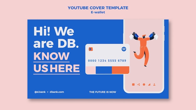 PSD e-wallet youtube cover design template