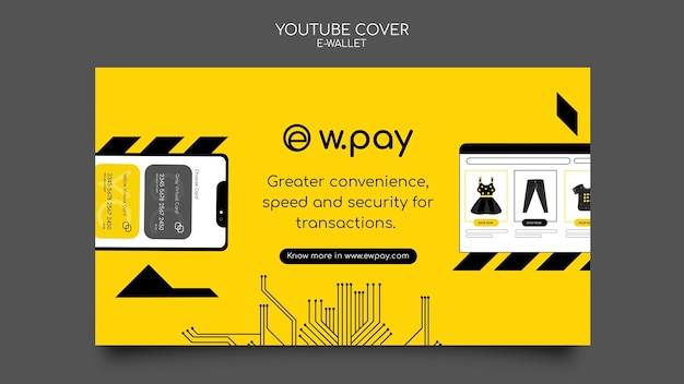 PSD e-wallet youtube cover template