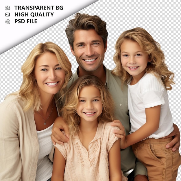 PSD eager american family ultra realistic style white backgro