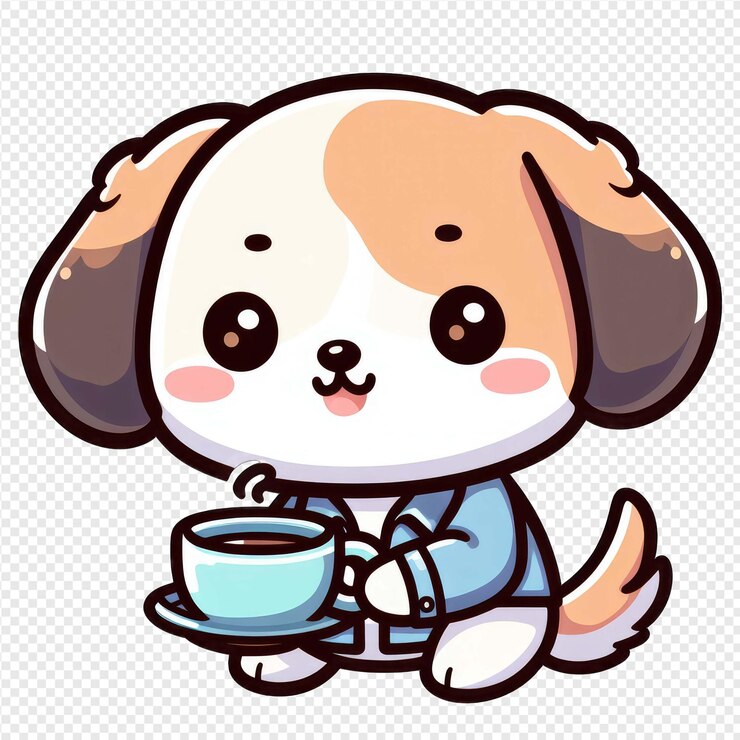 PSD 熱心な犬の png ステッカー