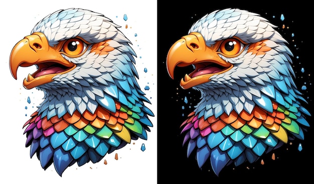 PSD eagle head mascot logo design concept isolated transparent clipart dtf tshirt design