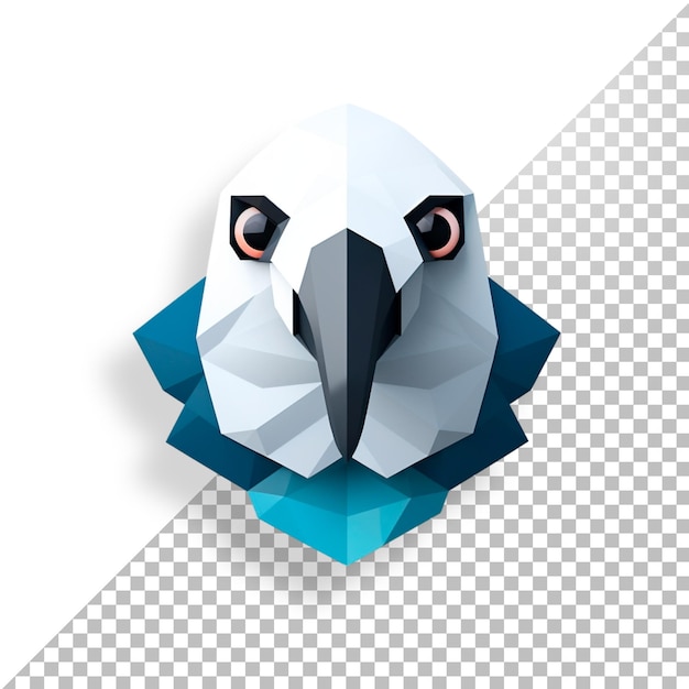 PSD eagle head with 3d geometric shapes