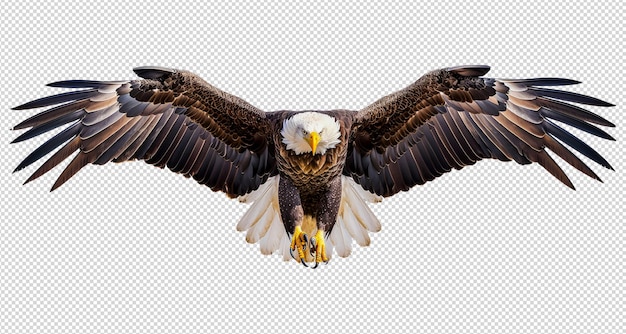 Eagle spreads its wingst on white background