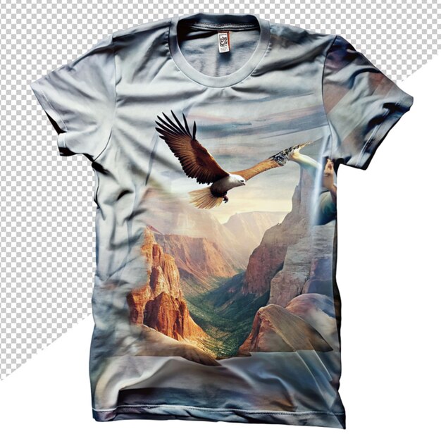 T-shirt a disegno di aquila su sfondo trasparente