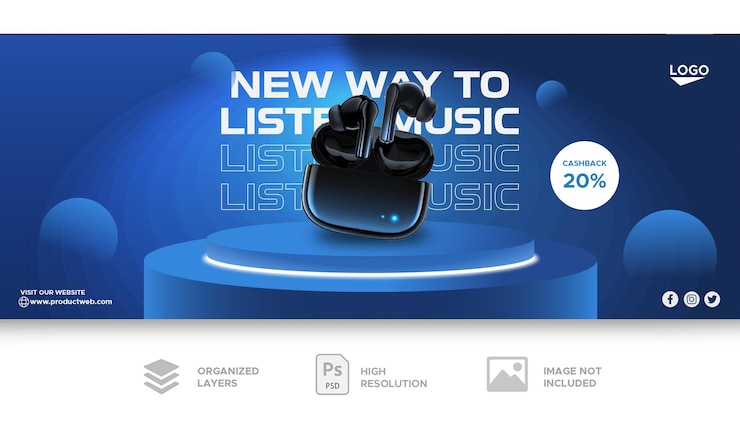 PSD earbud advertisement banner