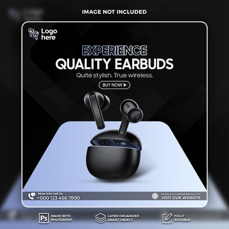 Earbuds Social Media Banner Template